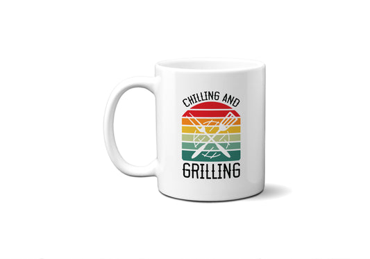 Grilling And Chilling Stripe Mug