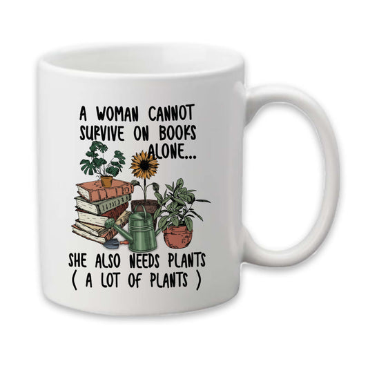 Books and Plants Mug Funny Garden Gift Coffee Cup Birthday