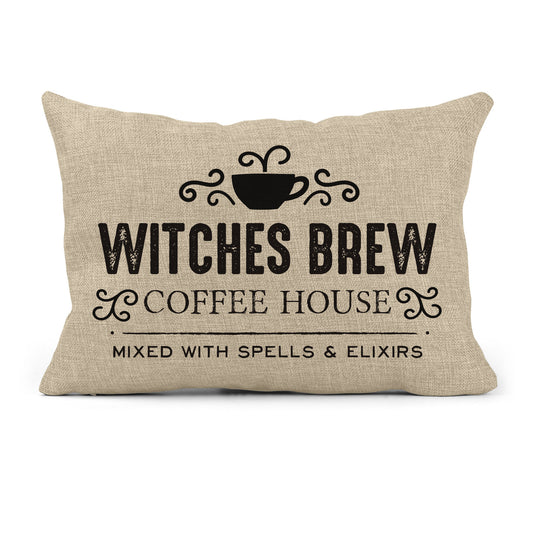 Witches Brew Coffee House Pillow, Rectangle Half Pillow