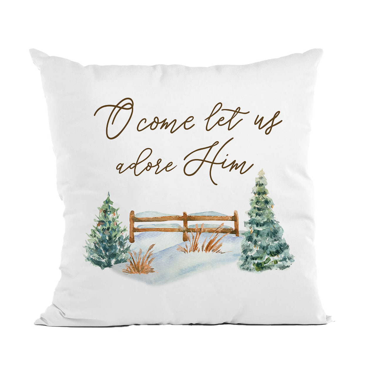 O Come Throw Pillow, Rustic Christmas Decor, Religious Decor