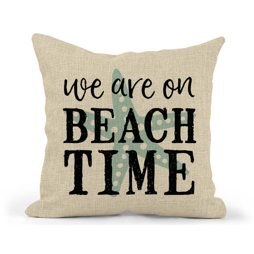 Beach Time Pillow, Beach House Decor, Throw Pillow