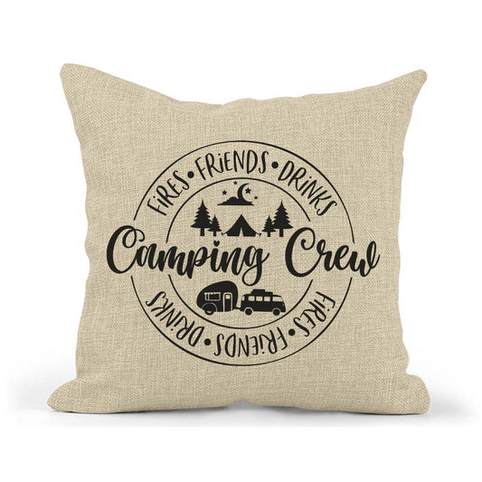 Camping Crew Pillow, Simple RV Camping Decor, Throw Pillow