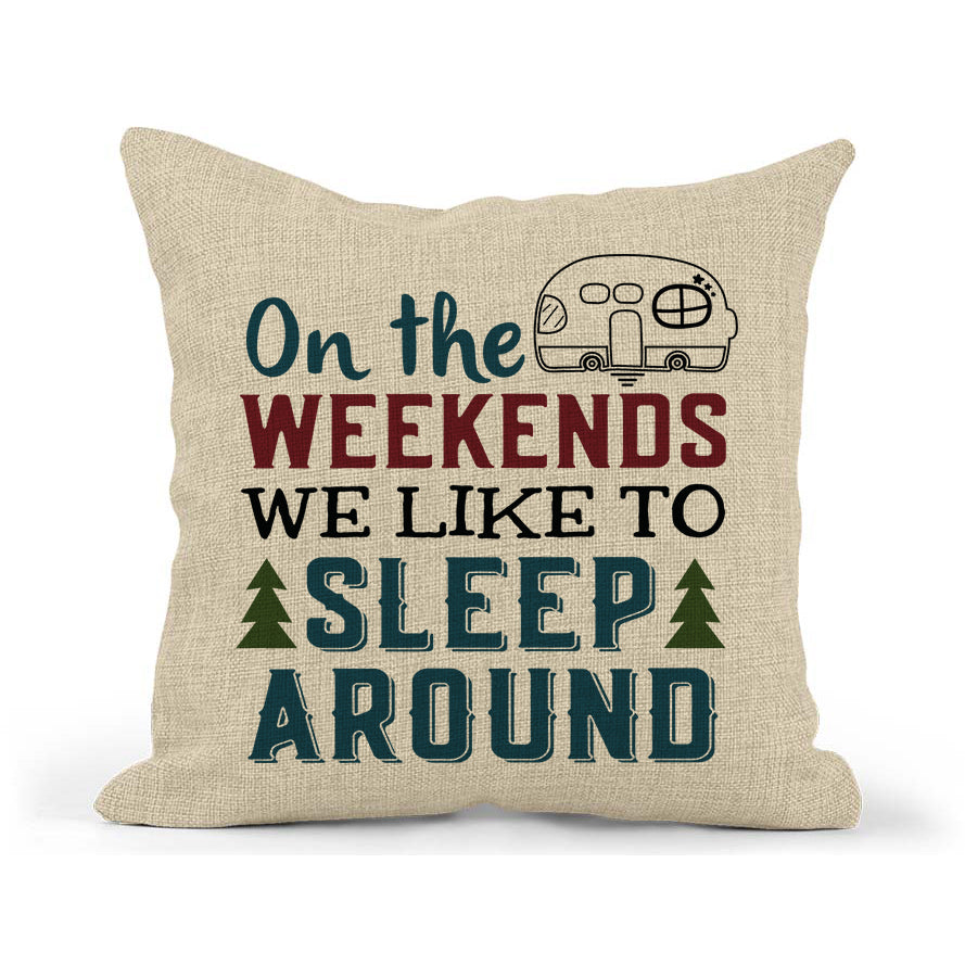 Camping Pillow, Camper Throw Pillow, Traveling Home Decor