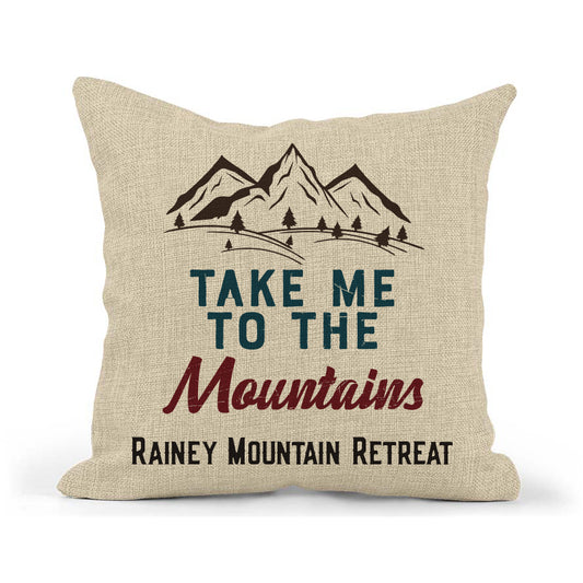 Customizable Take Me to the Mountains Pillow, Throw Pillow