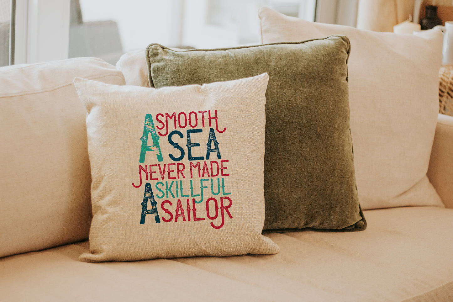 Smooth Sea Skillful Sailor Throw Pillow