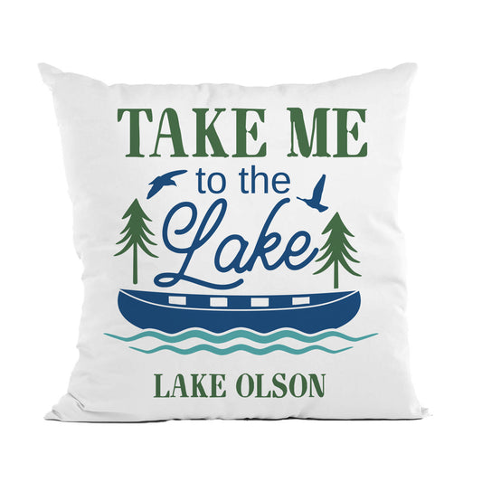 Take me to the Lake Throw Pillow, Lake House Decor Cabin