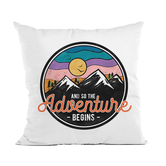 Adventure Begins Pillow, Travel Decor