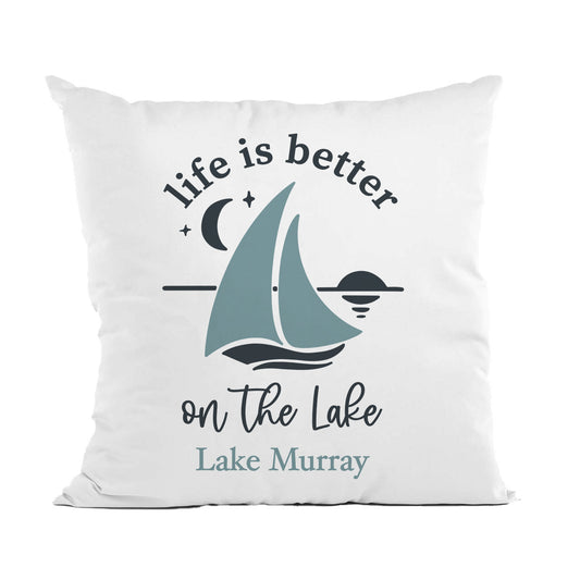 Customizable Better at the Lake Pillow, Lake House Decor