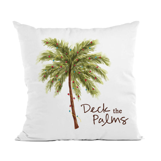 Deck the Palms Throw Pillow, Christmas in July Decor