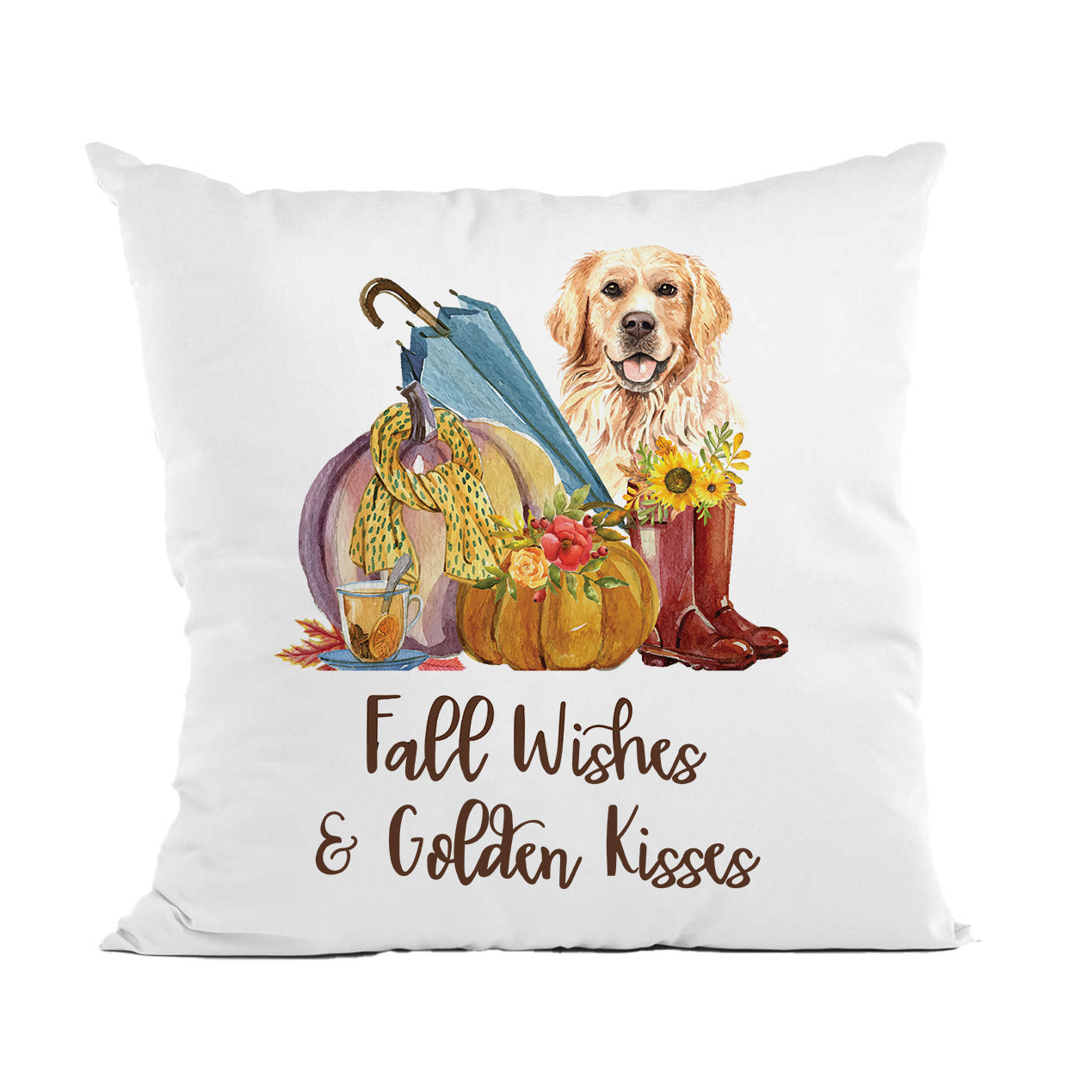 Golden Retriever Fall Pillow, Autumn Decor, Dog Lover Gift