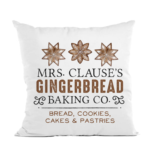 Christmas Mrs Clause Pillow, Gingerbread Throw Pillow