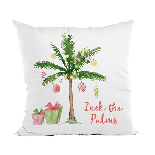 Palm Tree Christmas Throw Pillow, Christmas in July Decor