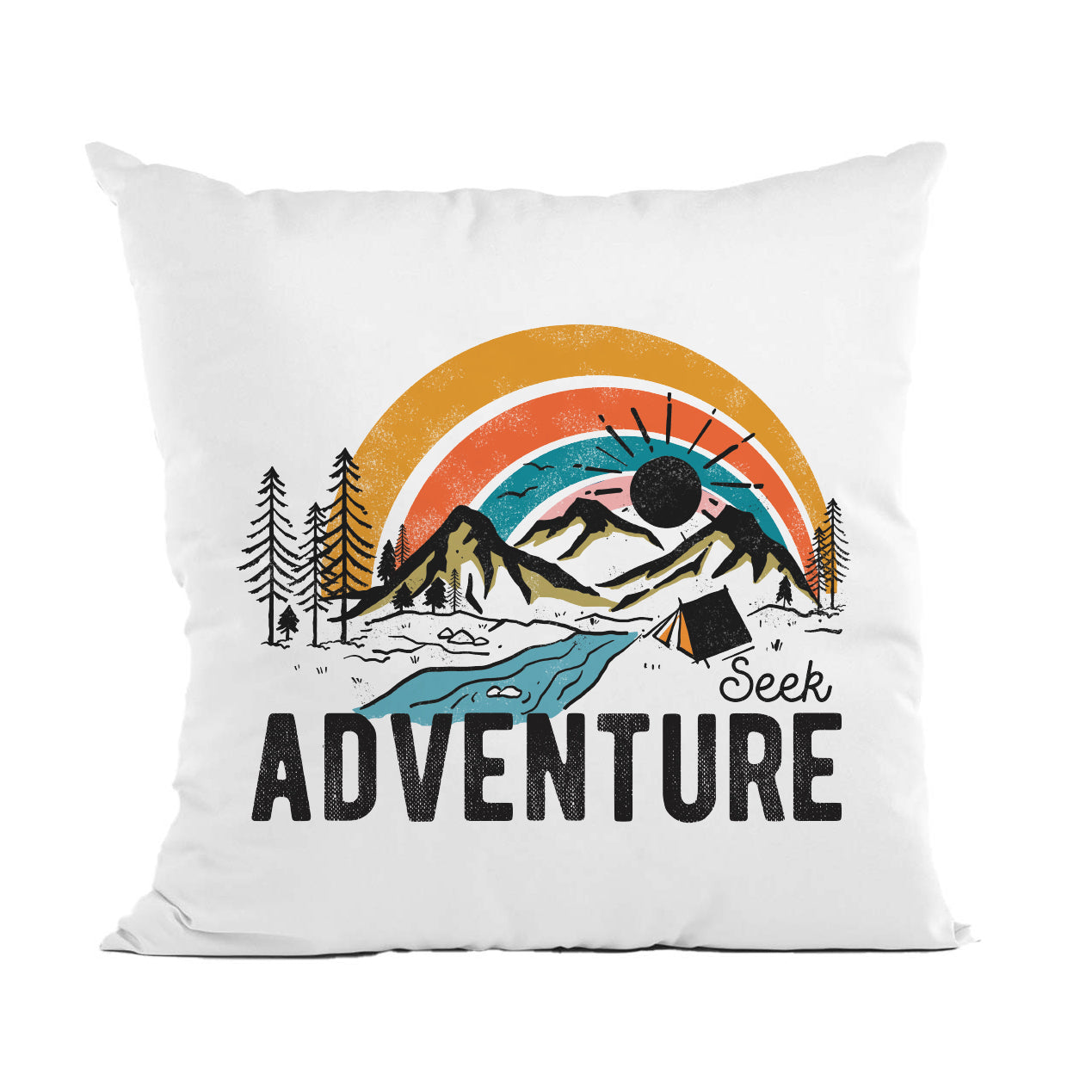 Seek Adventure Pillow, Travel Theme Decor