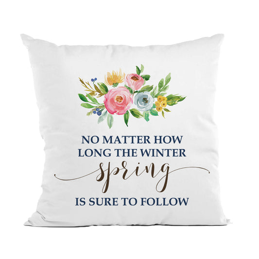 Floral Easter White Pillow, Spring Decor