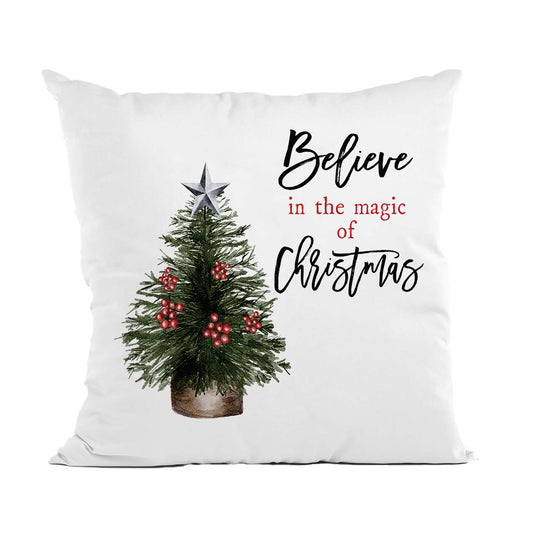 Believe in Christmas Magic Throw Pillow, Christmas Decor