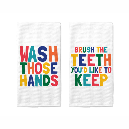 Brush Teeth Wash Hands Towel, Kids Bathroom Towel