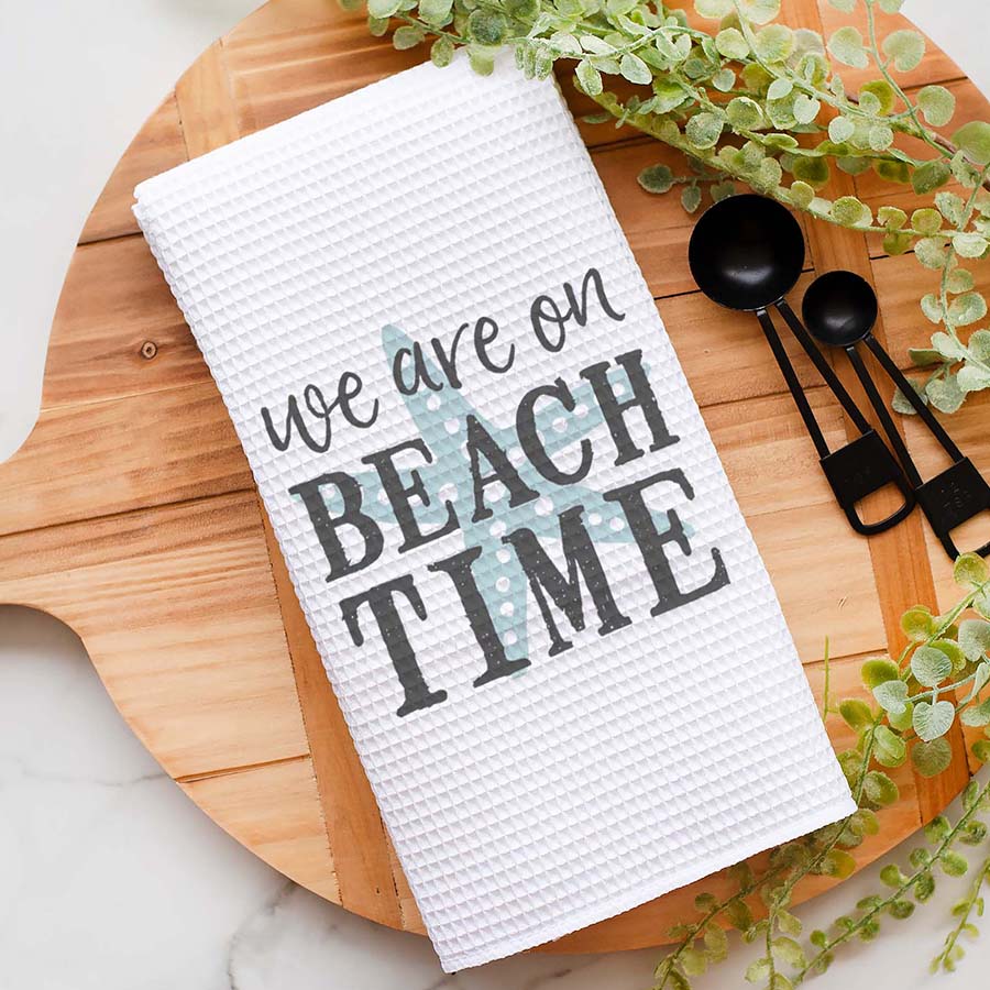 Beach Time Kitchen Towel, Beach House Decor