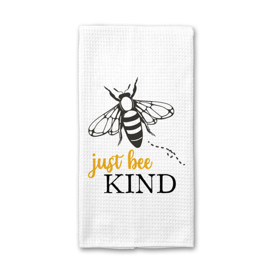 Just Bee Kind Kitchen Towel, Bumblebee Dish Towel, Tea Towel