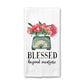 Floral Kitchen Towel, Spring Dish Towel, Tea Towel Blessed