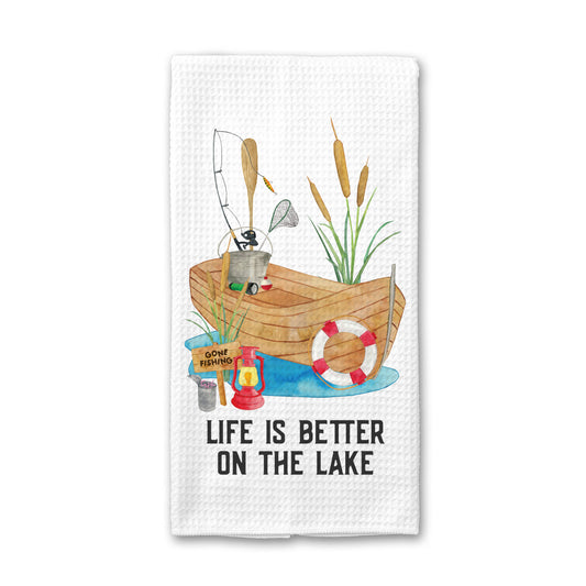 Life is Better on the Lake Kitchen Towel, Lake House Decor