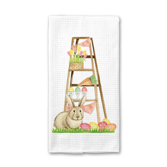 Bunny Farmhouse Spring Kitchen Towel, Easter Decor