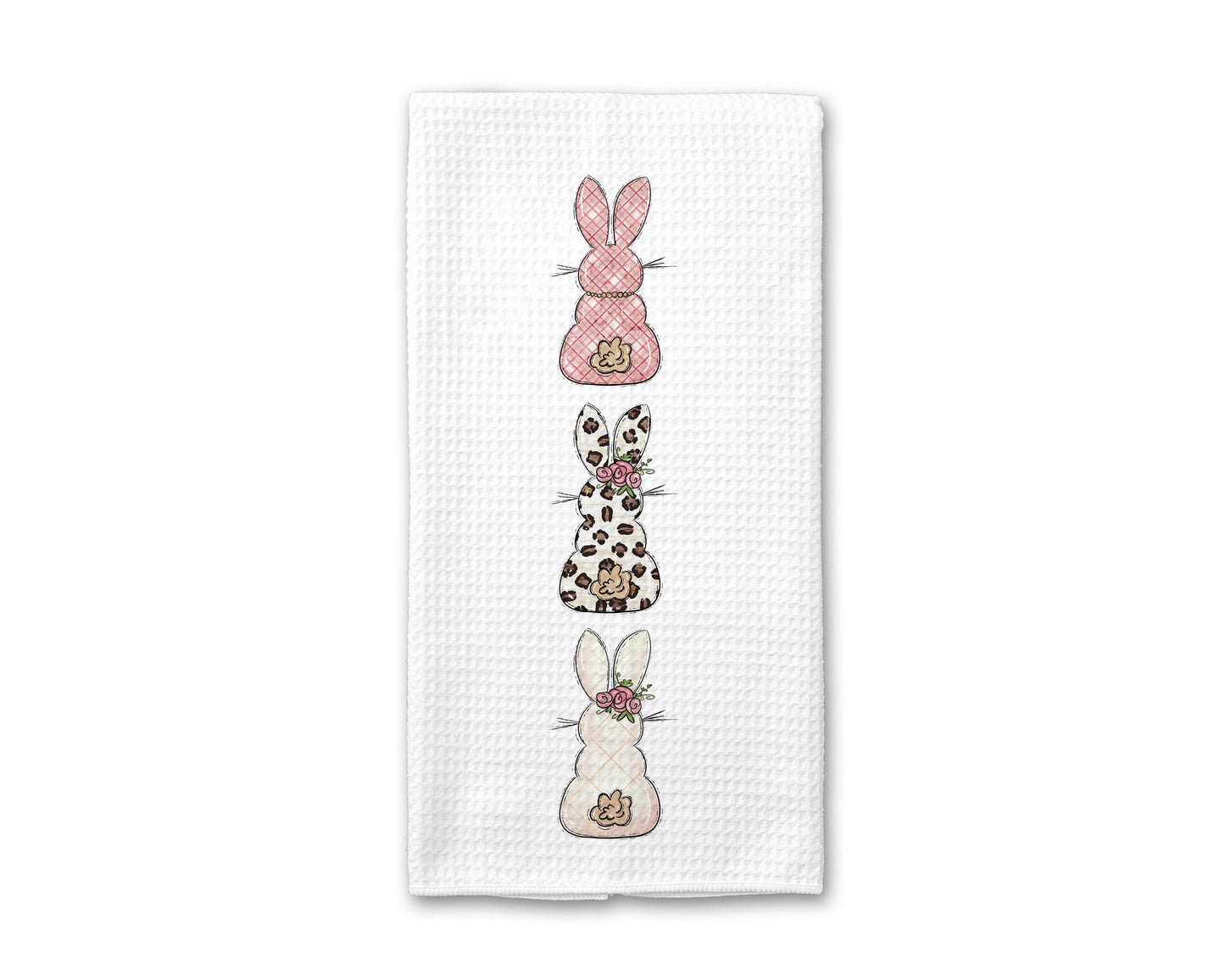 Bunny Ears Spring Kitchen Towel Easter Decor Cottontail