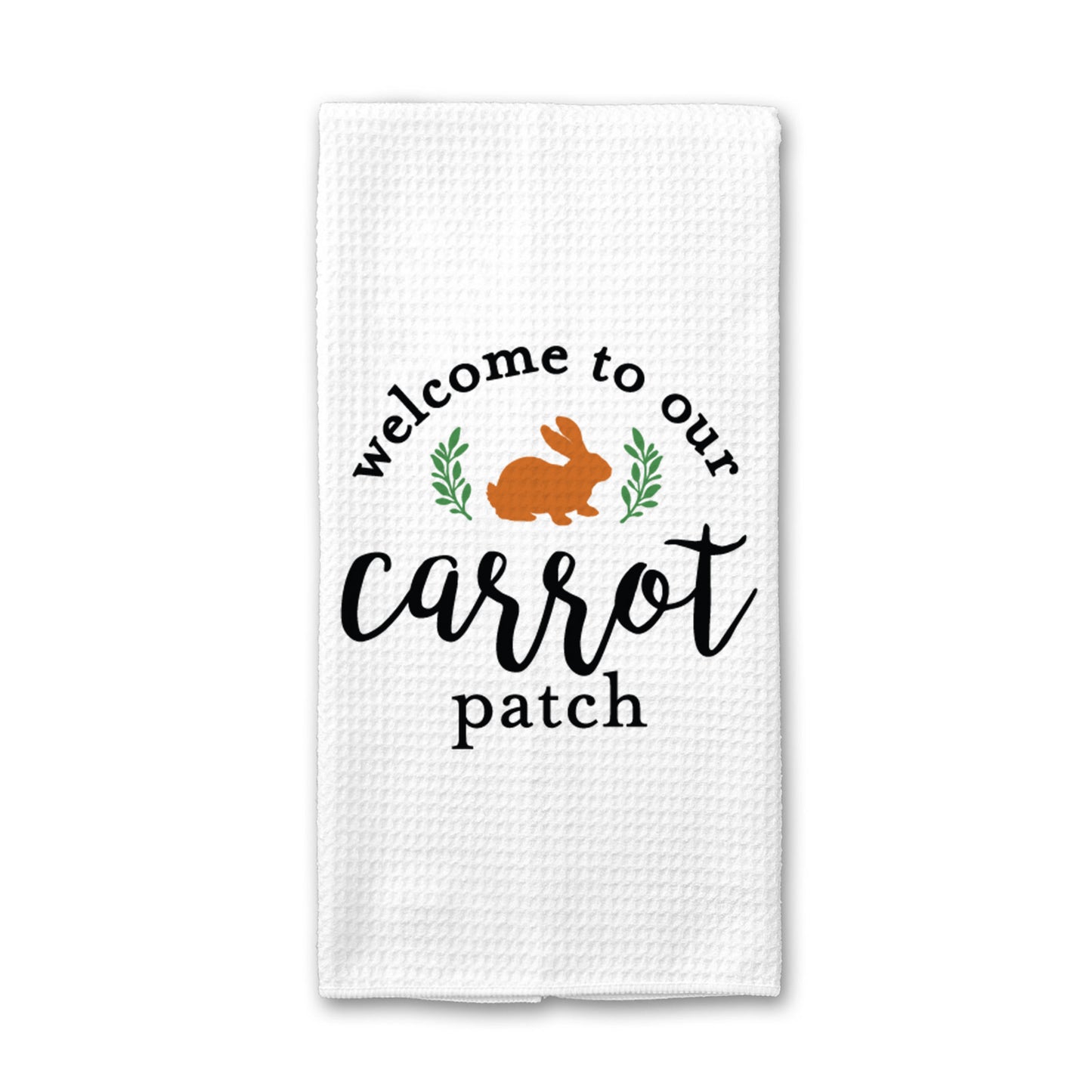 Easter Welcome Kitchen Towel, Bunny Dish Towel, Tea Towel