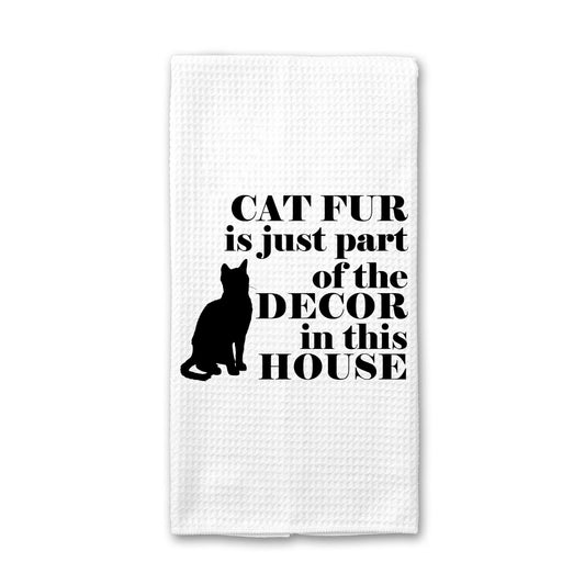 Cat Fur Kitchen Towel, Funny Cat Dish Towel, Cat Lover Gift