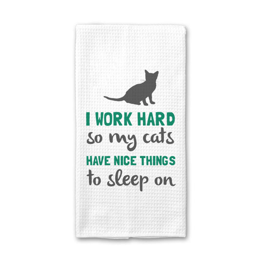 My Cats Have Nice Things Kitchen Towel, Cat Mom Dish Towel