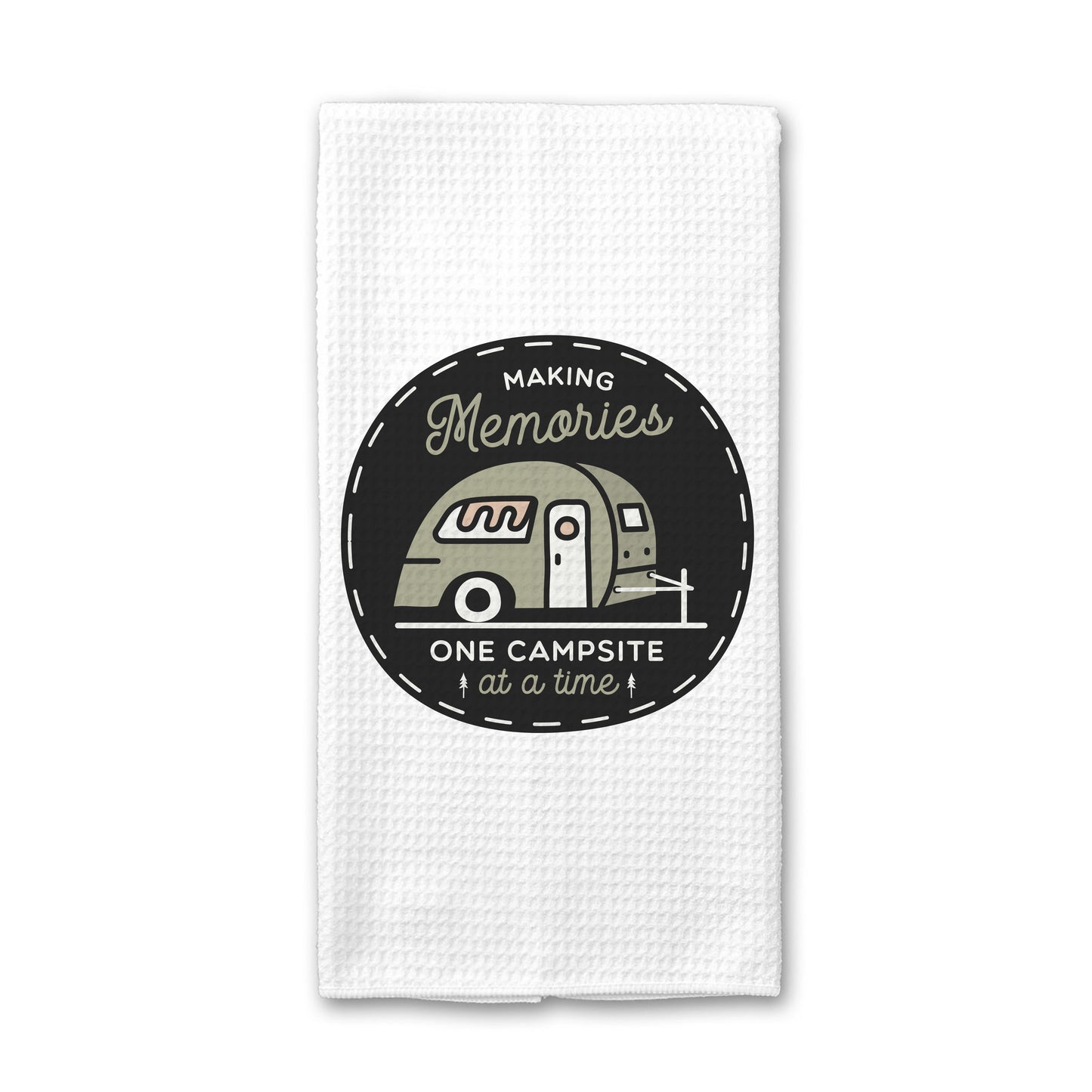 Campsite Memories Towel, RV Camper Kitchen Decor