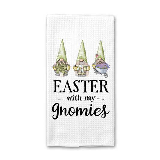 Easter Gnome Kitchen Towel, Easter Dish Towel, Tea Towel