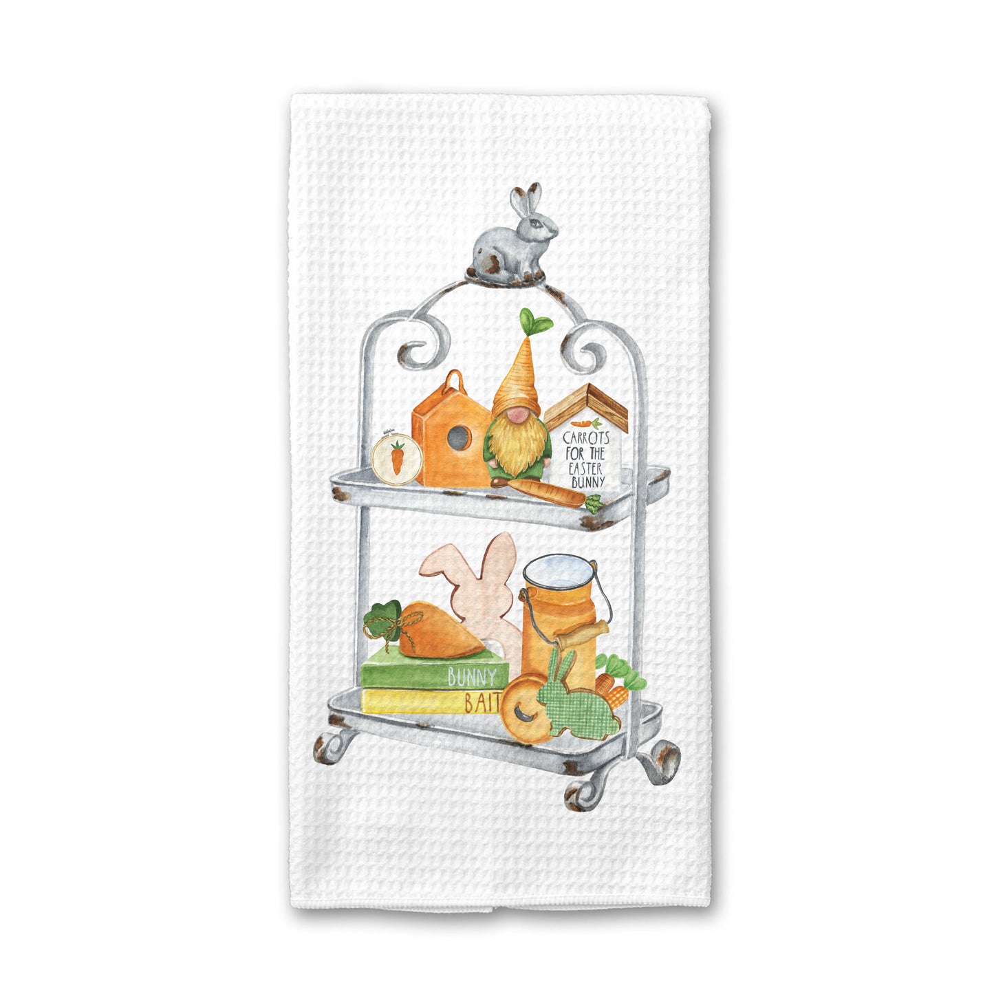 Easter Welcome Kitchen Towel, Spring Bunny Dish Towel