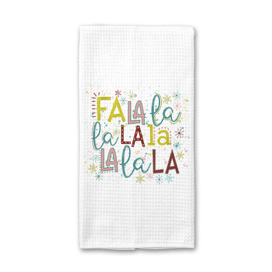 Fa La La Kitchen Towel, Christmas Hand Towel