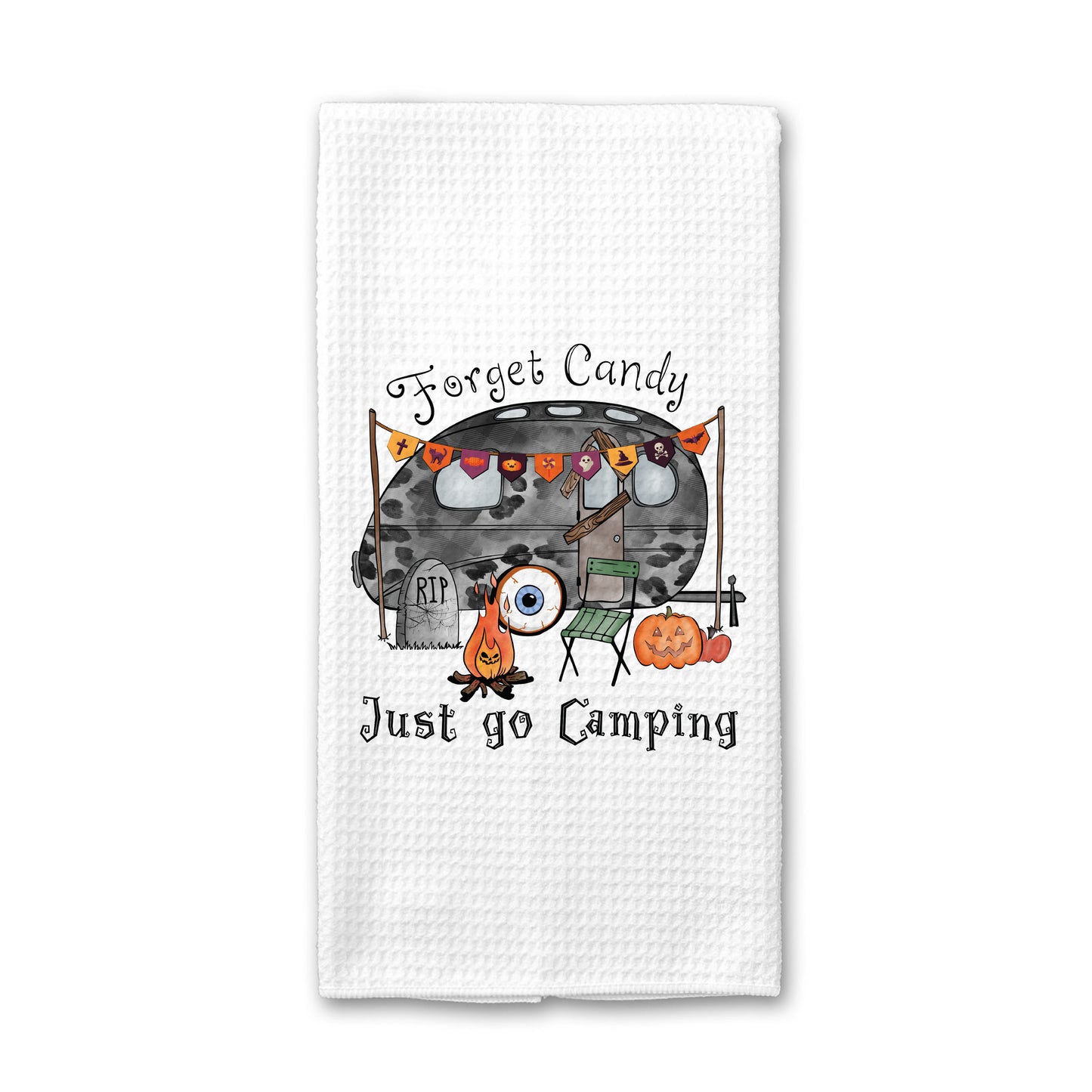 Just Go Camping Halloween Towel, Seasonal RV Kitchen Decor