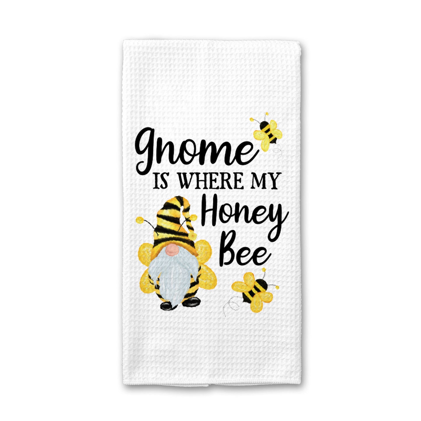 Gnome Home Kitchen Towel, Honey Dish Towel, Tea Towel