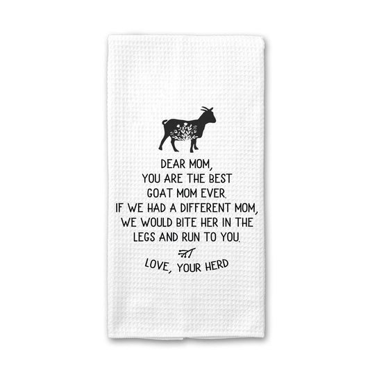 Goat Mom Kitchen Towel, Farmer Dish Towel, Tea Towel