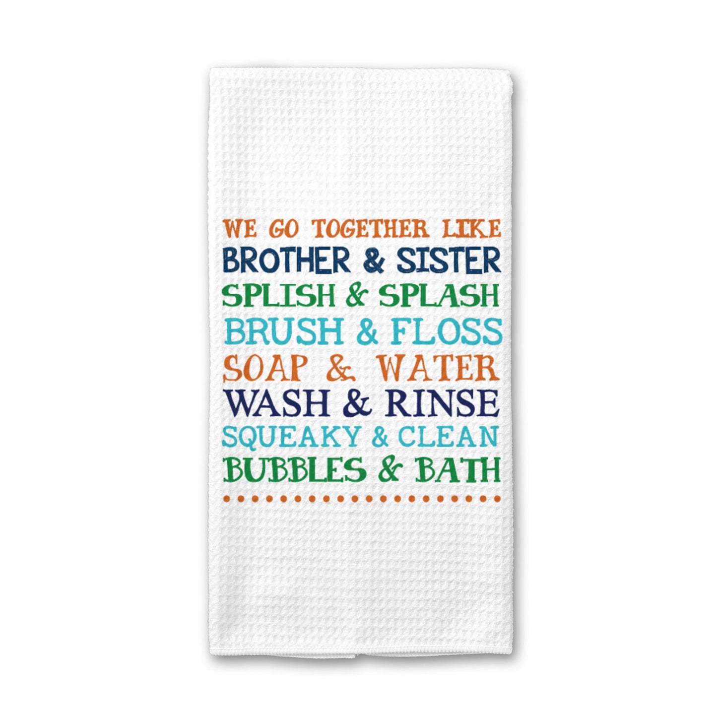 Brother & Sister Dish Towel, Kids Bathroom Towel, Kids Decor