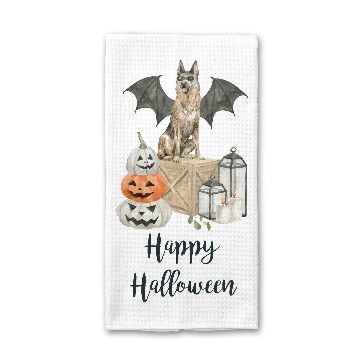 Dog Happy Halloween Towel, Dish Towel Halloween Decor