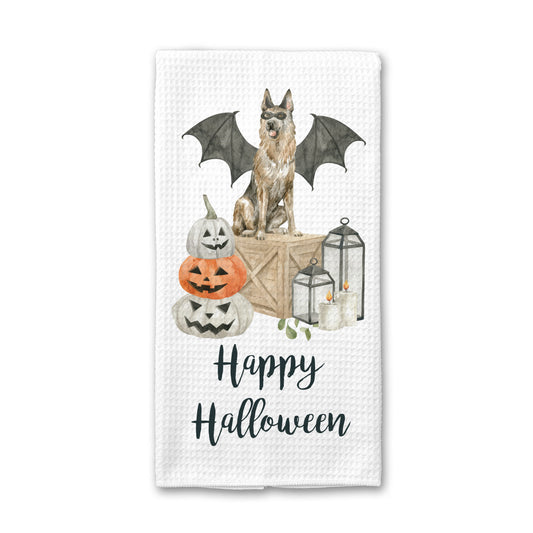 Dog Happy Halloween Towel, Dish Towel Halloween Decor