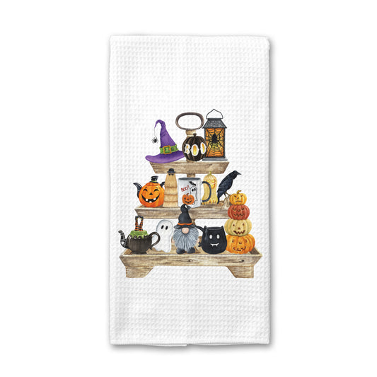 Halloween Gnome Tiered Tray Towel, Seasonal Kitchen Decor