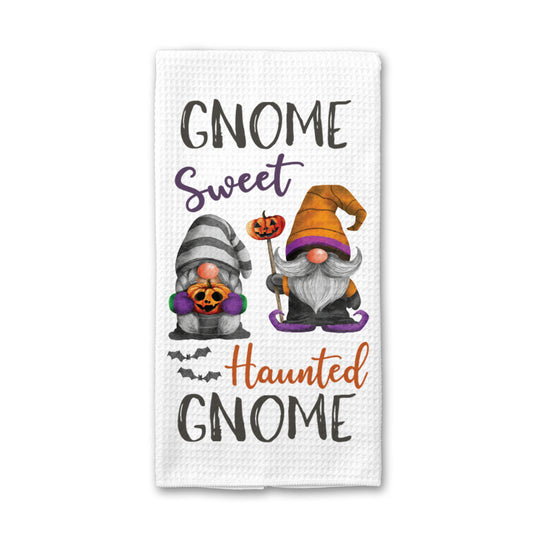 Haunted Gnome Kitchen Towel, Halloween Decor, Fall Towel