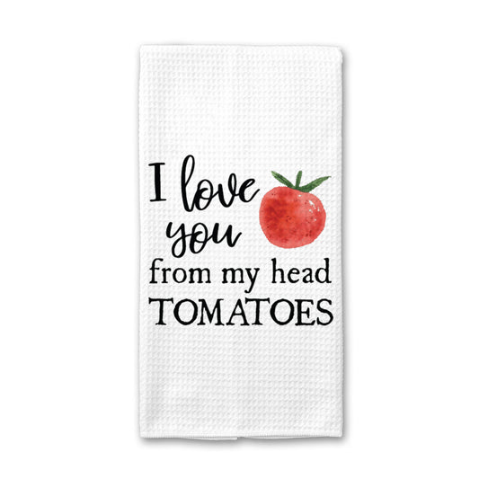 From My Head Tomatoes Towel, Garden Dish Towel, Plant Towel