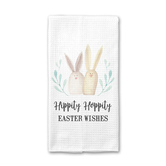 Bunny Hippity Hop Spring Kitchen Towel, Easter Decor