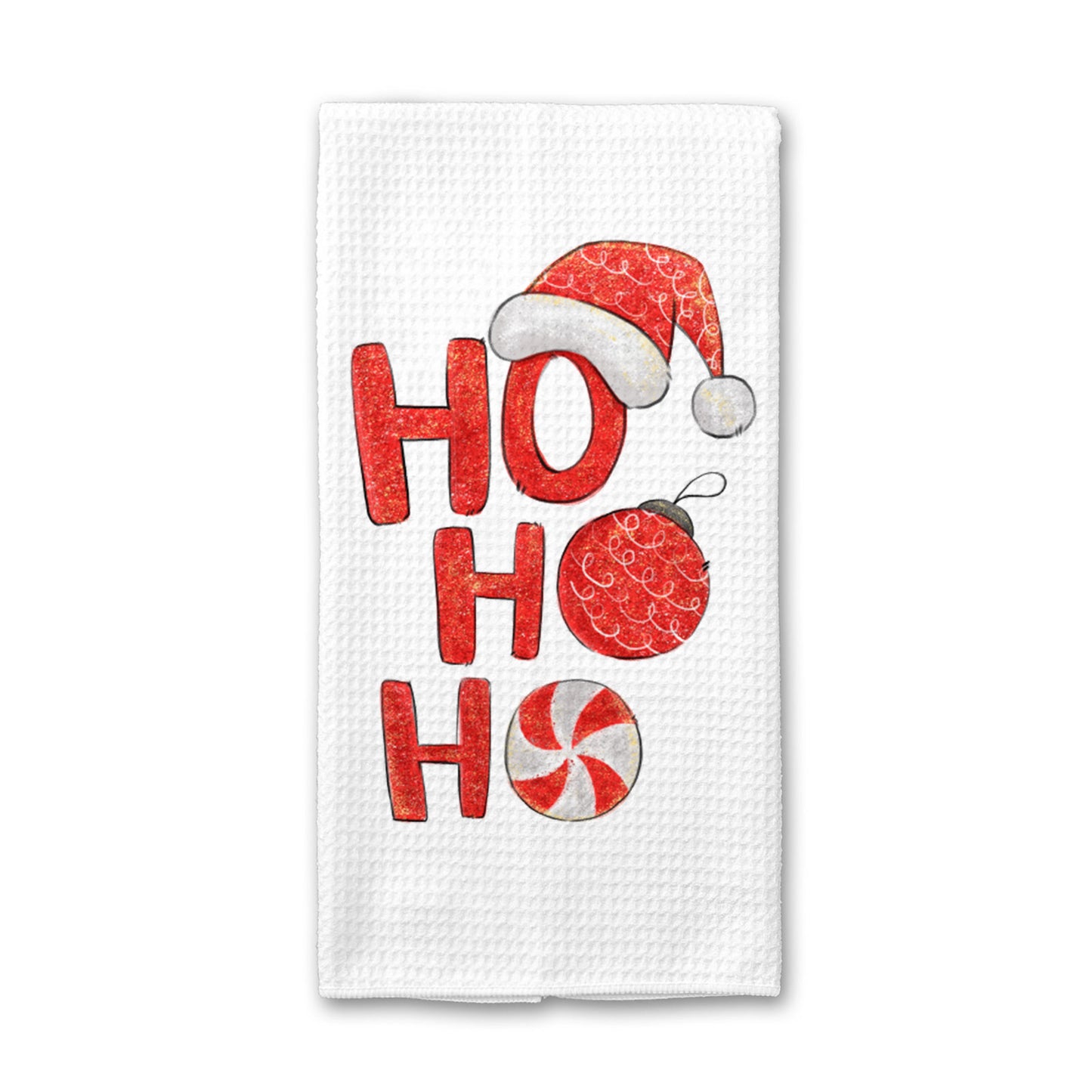 Ho Ho Ho Kitchen Towel, Christmas Dish Towel, Tea Towel