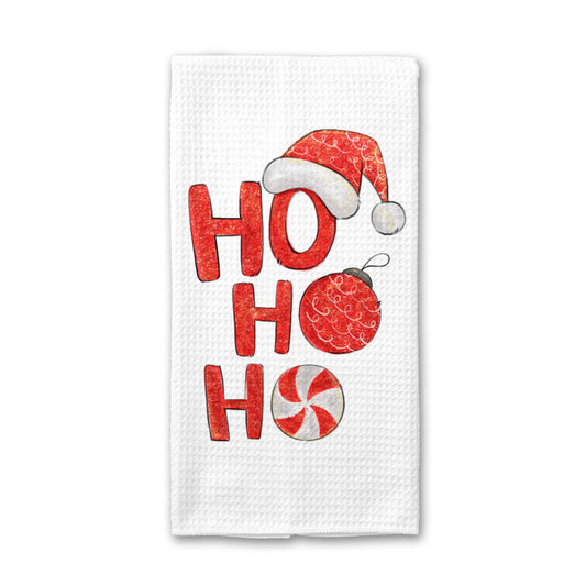 Ho Ho Ho Kitchen Towel, Christmas Dish Towel, Tea Towel