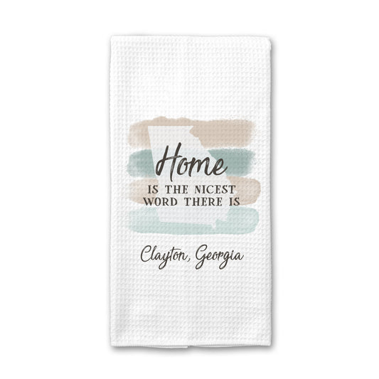 Customizable Home State Kitchen Towel, Housewarming Decor