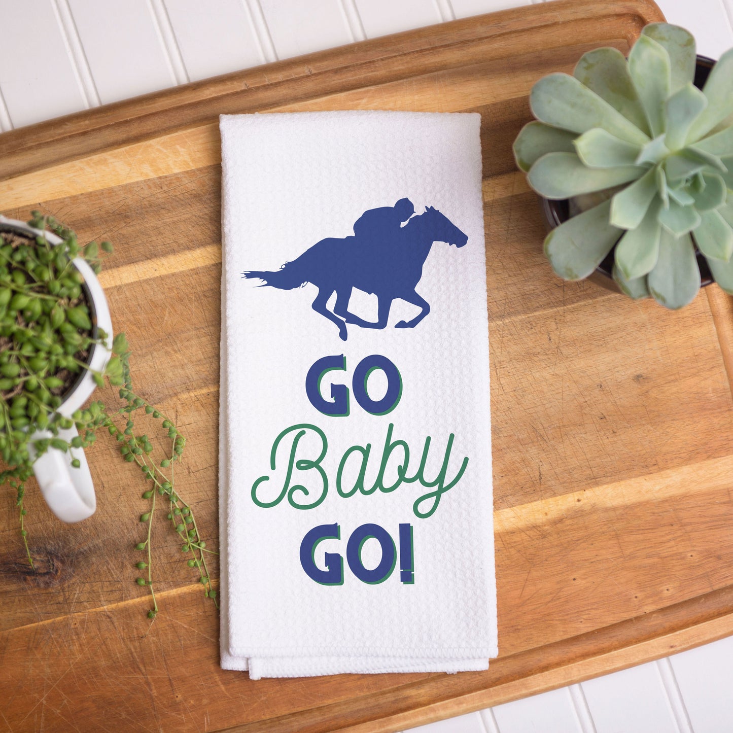 Go Baby Go Horse Racing Kitchen Towel