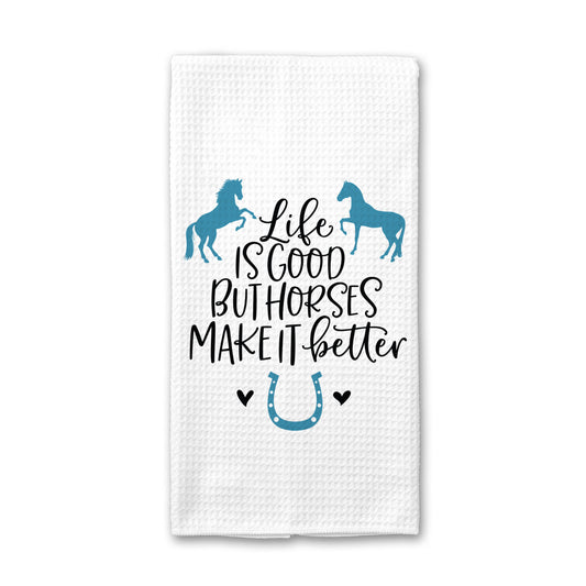 Horses Make it Better Kitchen Towel, Horses Home Decor