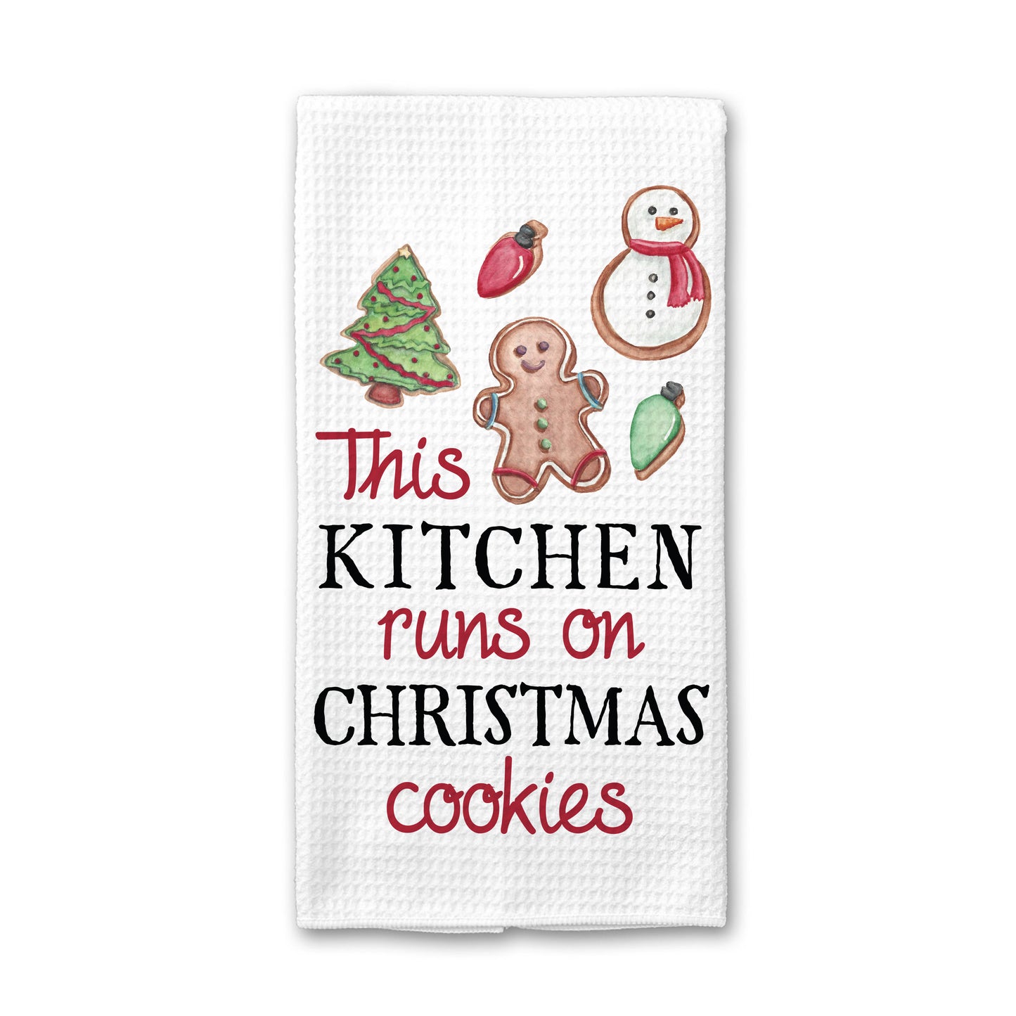 Christmas Cookies Kitchen Towel, Funny Christmas Dish Towel