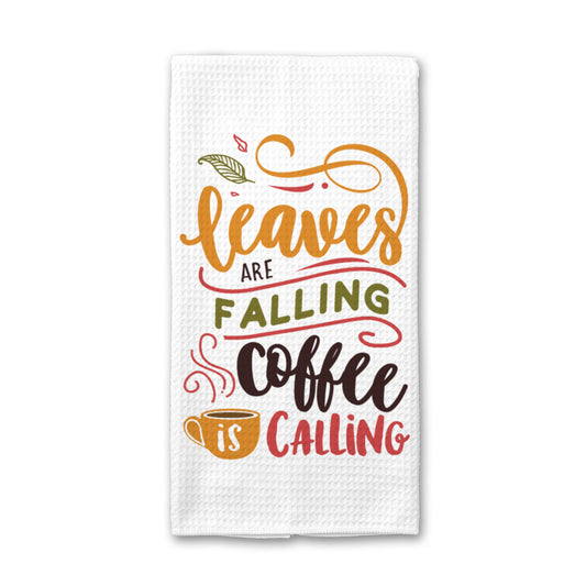 Coffee Fall Dish Towel, Fall Decor Kitchen Towel